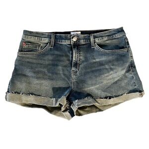 Hudson Dark Wash Blue Gracie Cuffed High Rise
Denim Jean Shorts